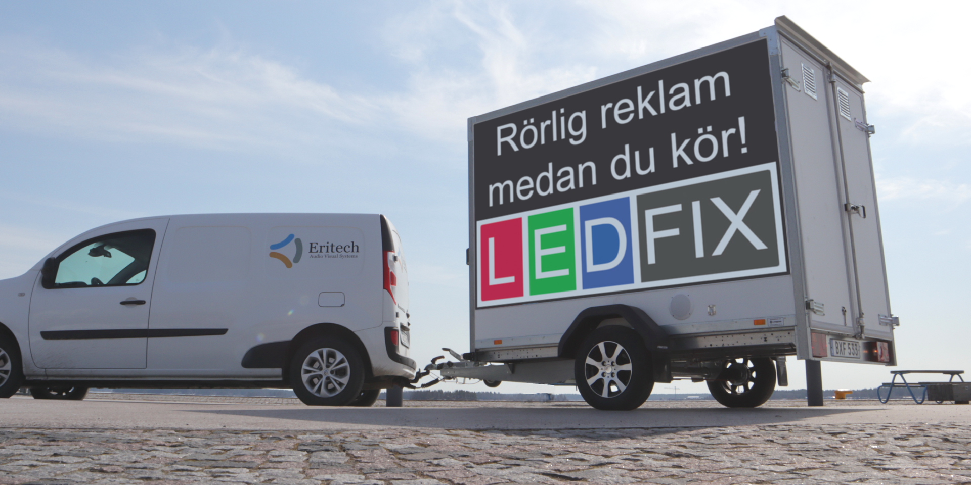 LED-skärm monterad på mobil vagn mobil LED